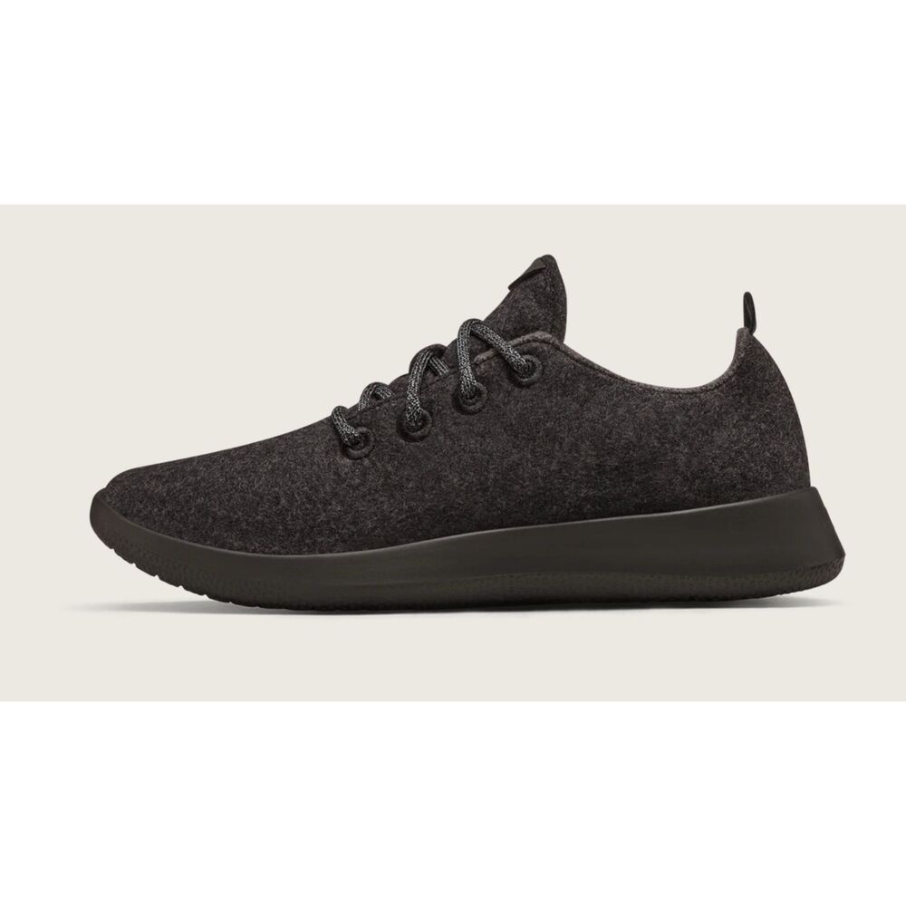 Women's Allbirds The Wool Runner Sneakers in Natural Black Charcoal Gray Size 8